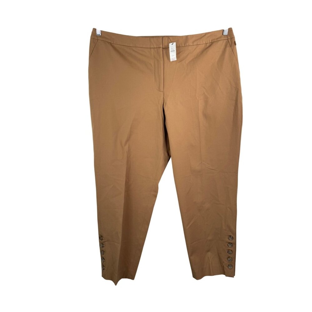 Talbots Hampshire Ankle straight leg pants tan 90s cropped sz 22WP